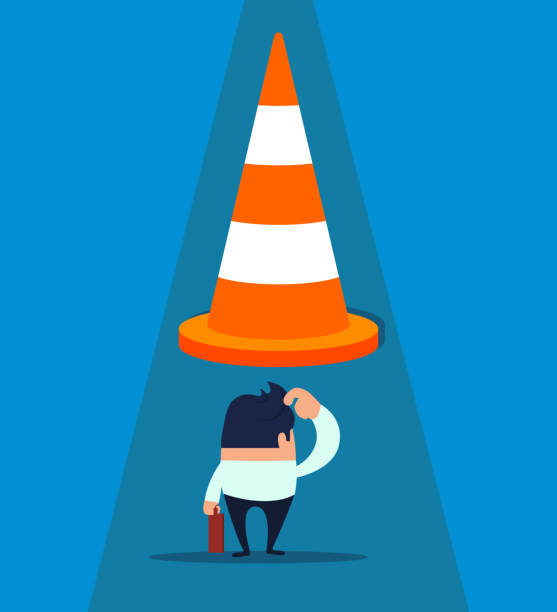 ilustrações de stock, clip art, desenhos animados e ícones de the way forward is blocked - problems adversity conquering adversity roadblock