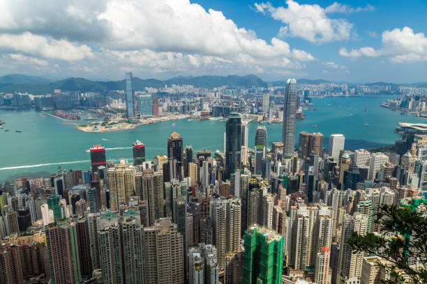 istock Panoramic view of Hong Kong skyline. China 970947656