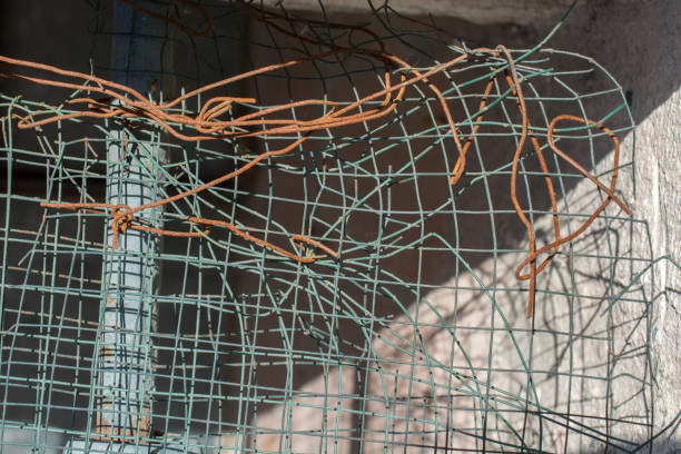 istock Some metal wire elements of a fence 970948396