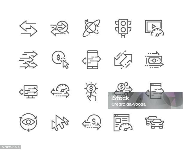 Verkehrssymbole Linie Stock Vektor Art und mehr Bilder von Icon - Icon, Austauschen, Geschwindigkeit