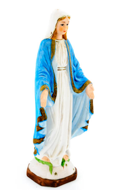 istock Statue of the Virgin Mary against white background 970953788