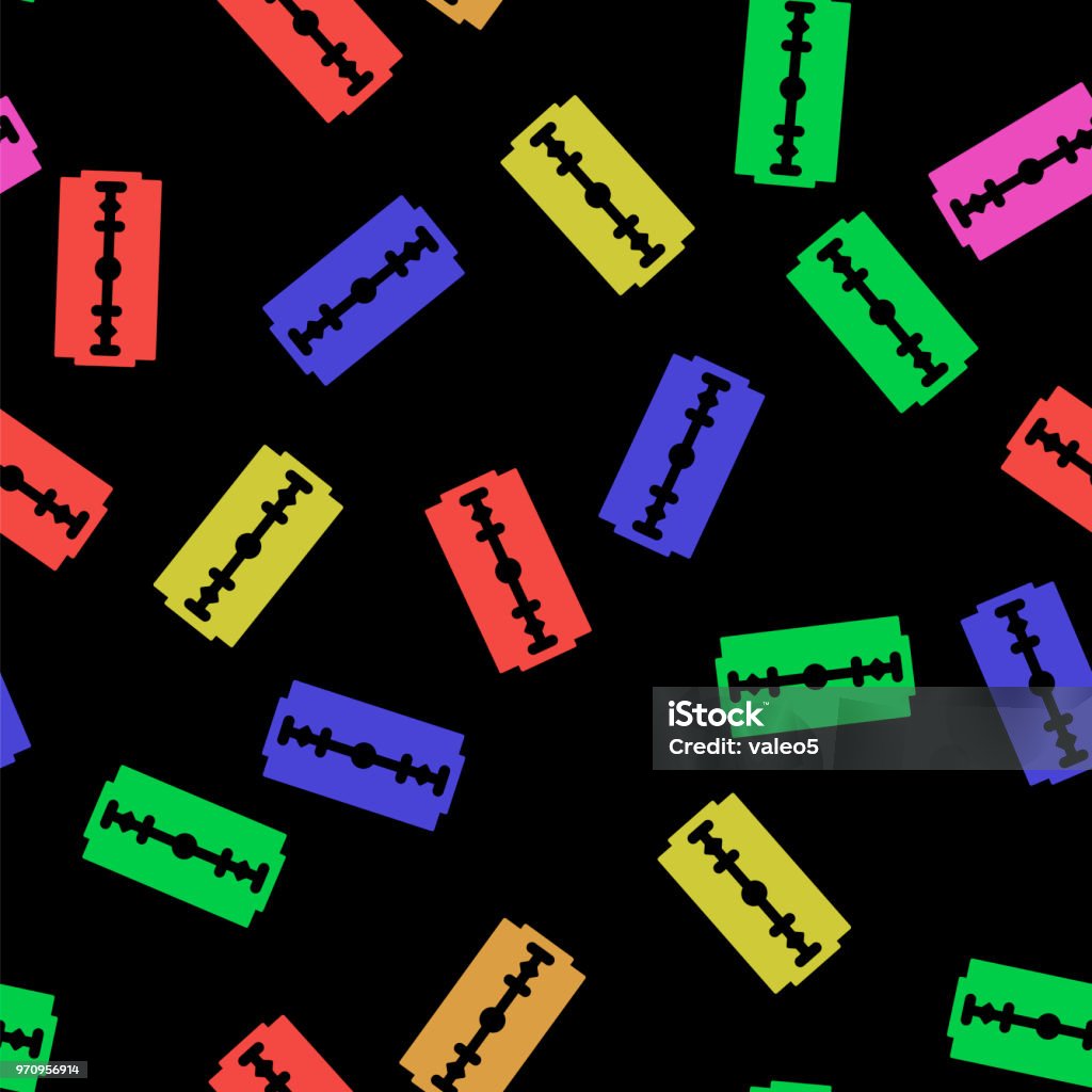 Double Edge Razor Illustration Traditional Double Edge Razor Blade Seamless Pattern Tool For Haircut ...