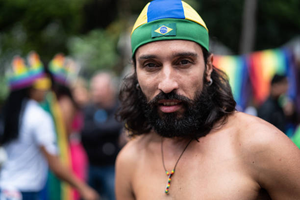 istock Mature Gay Man on Gay Parade 970967270