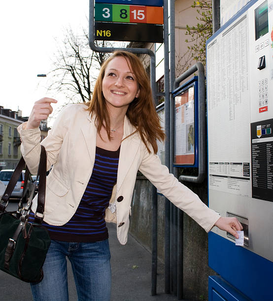 istock Woman fetching bus ticket 97096881
