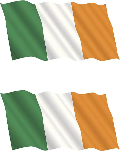 Vector illustration of Irish Flag Flying in the Wind