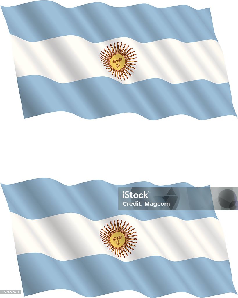 Drapeau argentin volant dans le vent - clipart vectoriel de Argentine libre de droits