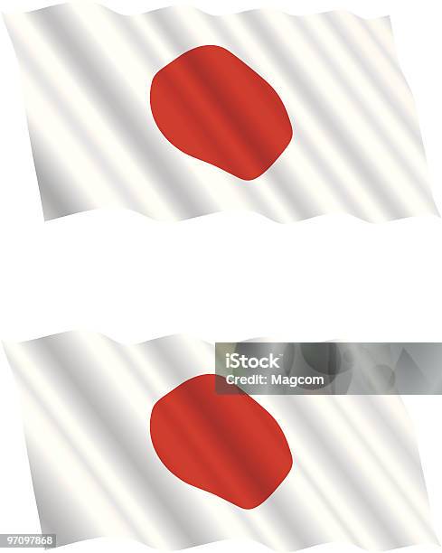 Japanische Flagge Fliegen Im Wind Stock Vektor Art und mehr Bilder von Asien - Asien, Farbbild, Flagge