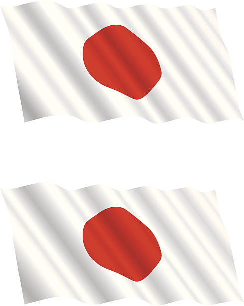 illustrations, cliparts, dessins animés et icônes de drapeau japonais volant dans le vent - japan japanese flag flag wind