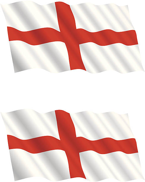 ilustrações, clipart, desenhos animados e ícones de bandeira inglesa voando no vento - english flag illustrations