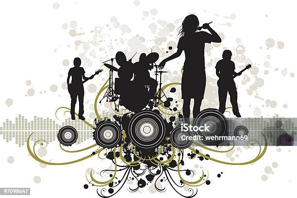 The Band Stock Illustration - Download Image Now - Adulation, Adult, Alternative Rock