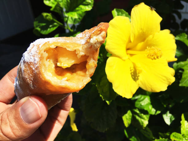 Hand Holding Sweet Turnover Pastry Outdoors