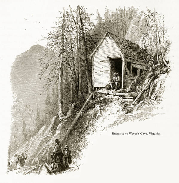 Very Rare, Beautifully Illustrated Antique Engraving of Weyer’s Cave, Staunton, Virginia, United States, American Victorian Engraving, 1872. Source: Original edition from my own archives. Copyright has expired on this artwork. Digitally restored.