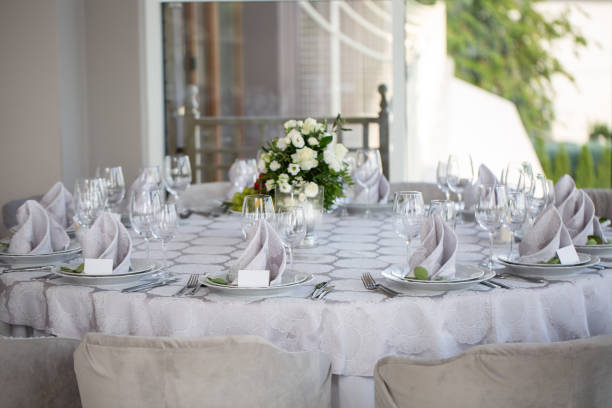 istock Wedding Chairs and covers at an outdoor wedding 971012894