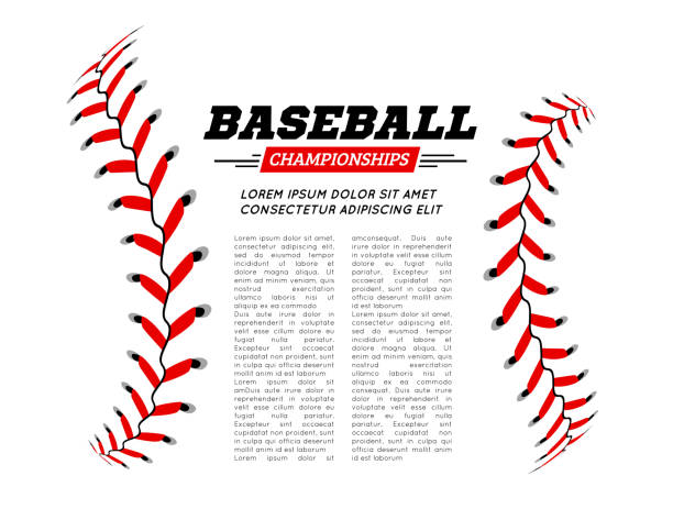 ramka tekstowa piłki baseballowej na białym tle. - softball seam baseball sport stock illustrations