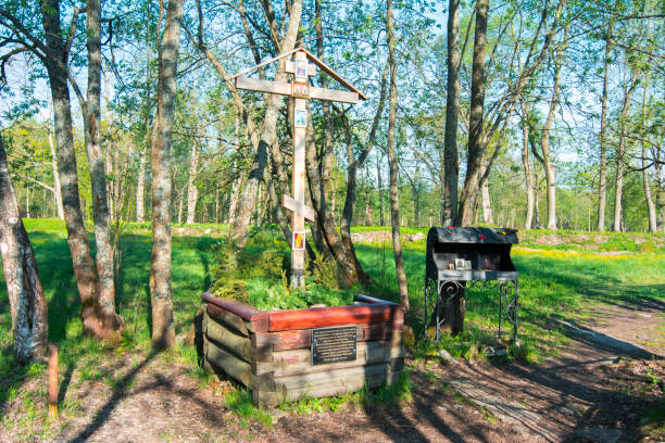 tomba grigorij rasputin nel parco alexander, tsarskoe selo, san pietroburgo, russia - mystics foto e immagini stock