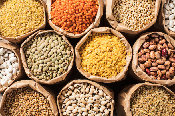 istock Various dried legumes high angle view 971025350