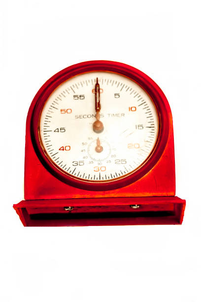 istock Close up of a red colored second timer isolated on white concept and aim to do  work in minimum time. 971031630