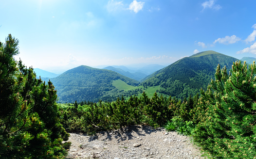 Wide view in The Vratna valley at the national park Mala Fatra, Slovakia.