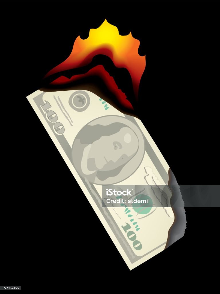 financial disaster  American One Hundred Dollar Bill stock vector