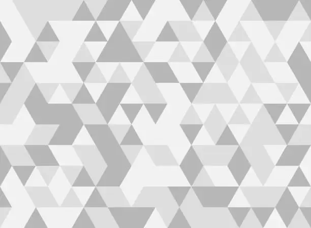 Photo of White and grey triangle tiles texture, seamless pattern background. illustration