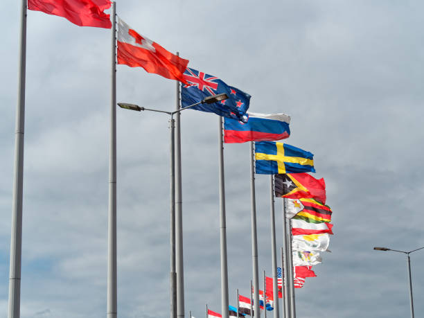 istock National flags against the sky 971047226