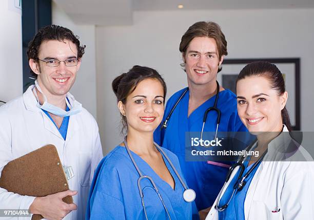 Group Of Young Doctors And Nurses Stock Photo - Download Image Now - Adult, Adults Only, Behind