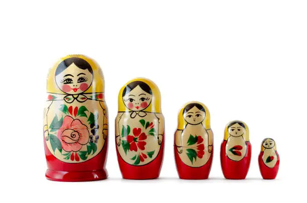 Photo of Russian matryoshka dolls in different sizes