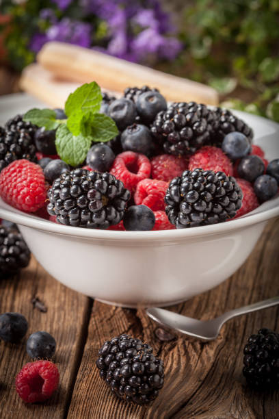istock Mix of berries in a bowl. 971061094