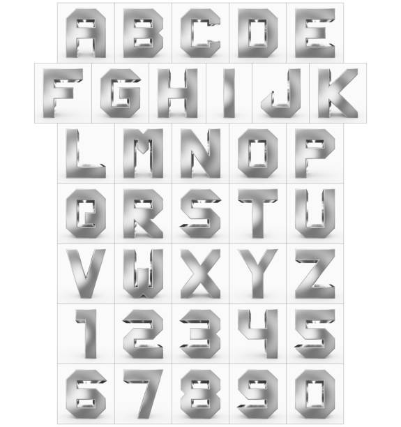istock letters and numbers 3d cubic silver isolated on white 971067314