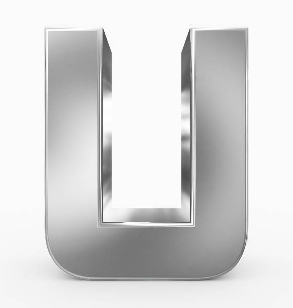 istock letter U 3d cubic rounded silver isolated on white 971067606