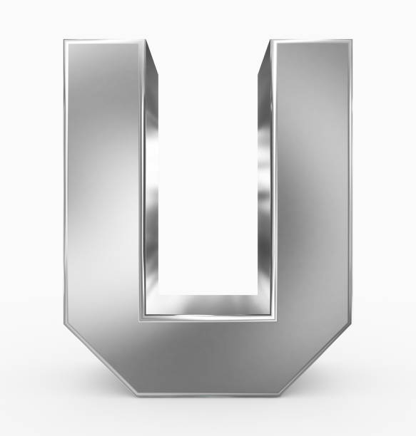 istock letter U 3d cubic silver isolated on white 971067698