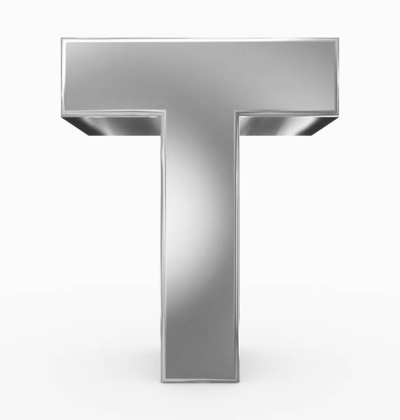 istock letter T 3d cubic silver isolated on white 971067772
