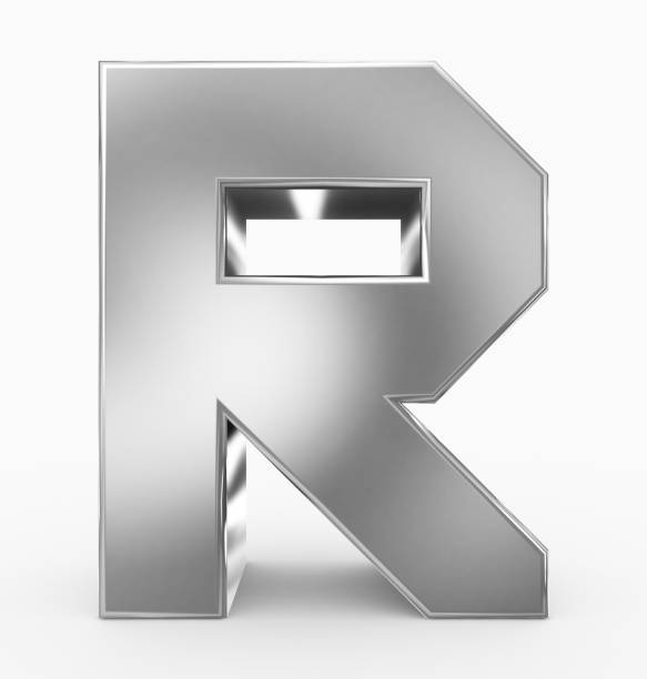 istock letter R 3d cubic silver isolated on white 971068064