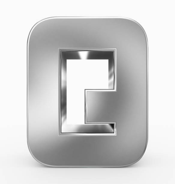 letter Q 3d cubic rounded silver isolated on white