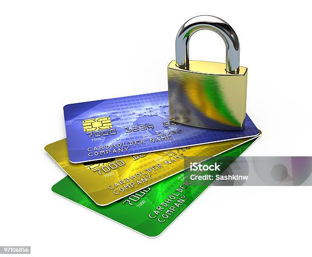 Sicurezza Della Carta Di Credito - Fotografie stock e altre immagini di Arancione - Arancione, Blu, Carta di Credito