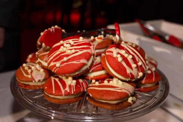 istock Tray of macaroon with icing on table 971071116