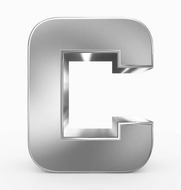 istock letter C 3d cubic rounded silver isolated on white 971071136