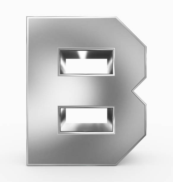 istock letter B 3d cubic silver isolated on white 971075258