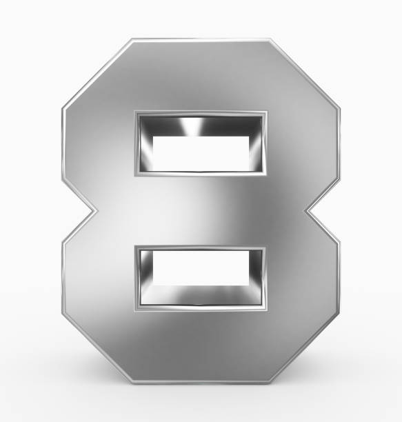 istock number 8 3d cubic silver isolated on white 971075518