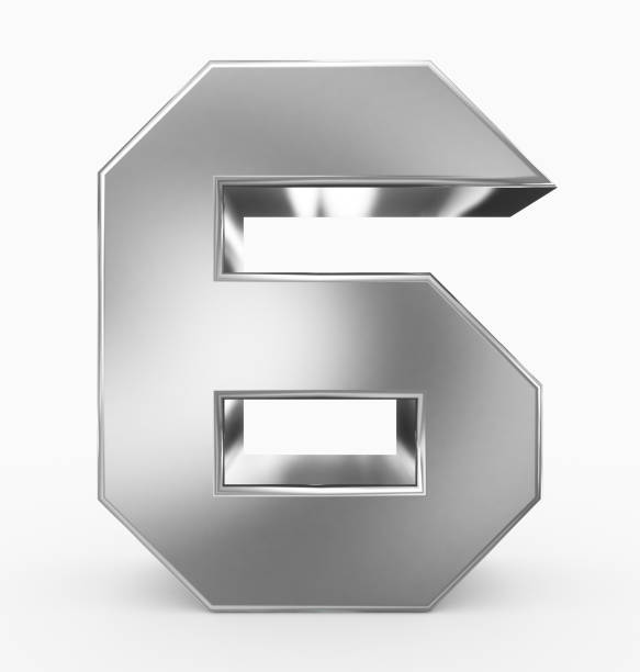 istock number 6 3d cubic silver isolated on white 971075614