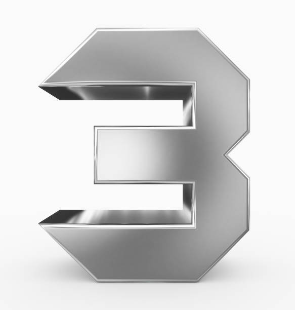 istock number 3 3d cubic silver isolated on white 971075972