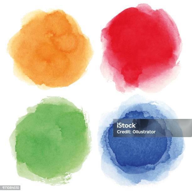 Round Watercolor Spots Stock Illustration - Download Image Now - Watercolor Painting, Watercolor Paints, Circle