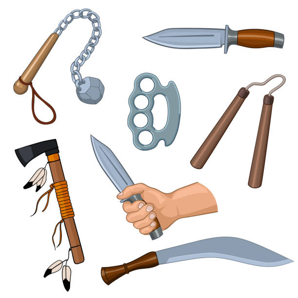 set of cold arms, cartoon illustration vector art illustration