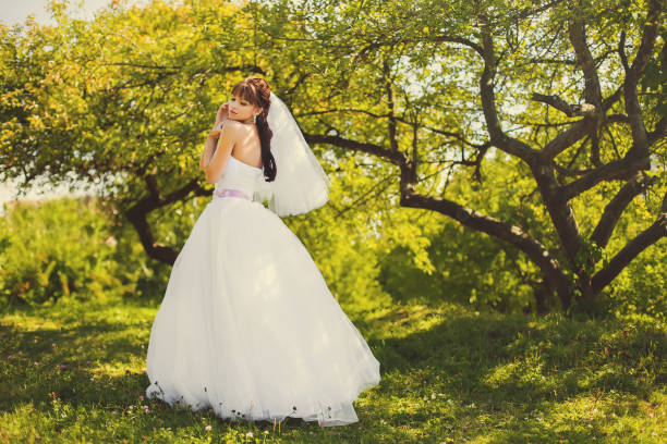 istock Beautiful bride outdoors in a forest. 971160018