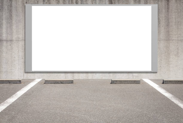 istock Blank billboard at car parking lot 971165456