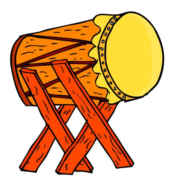 Vector illustration of simple Bedug, (indonesia traditional drum) and stick