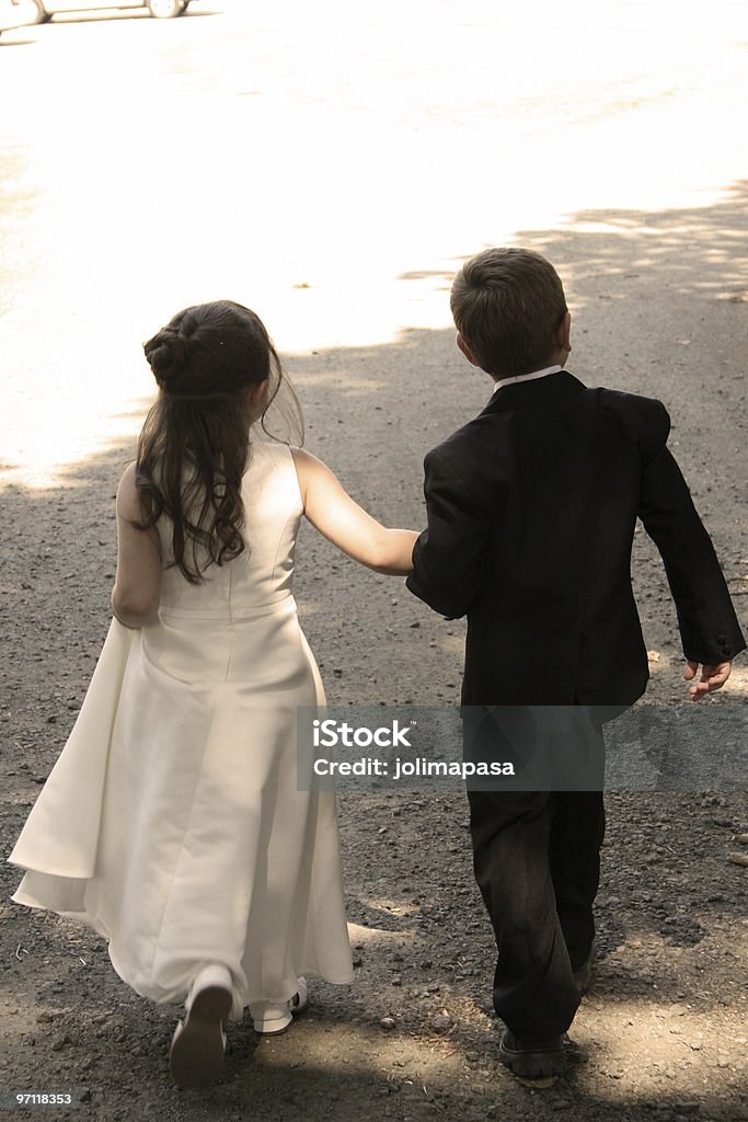 Pajem e flor menina - Foto de stock de Casamento royalty-free