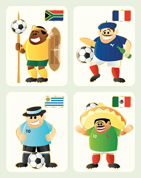 Vector illustration of Football set World cup group A