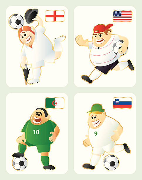 ilustrações, clipart, desenhos animados e ícones de conjunto de futebol da copa do mundo em grupo c - american football sports uniform football white background