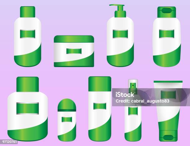 Set Of 9 Bio Cosmetic Bottles Stock Illustration - Download Image Now - Beauty, Beauty Product, Biology
